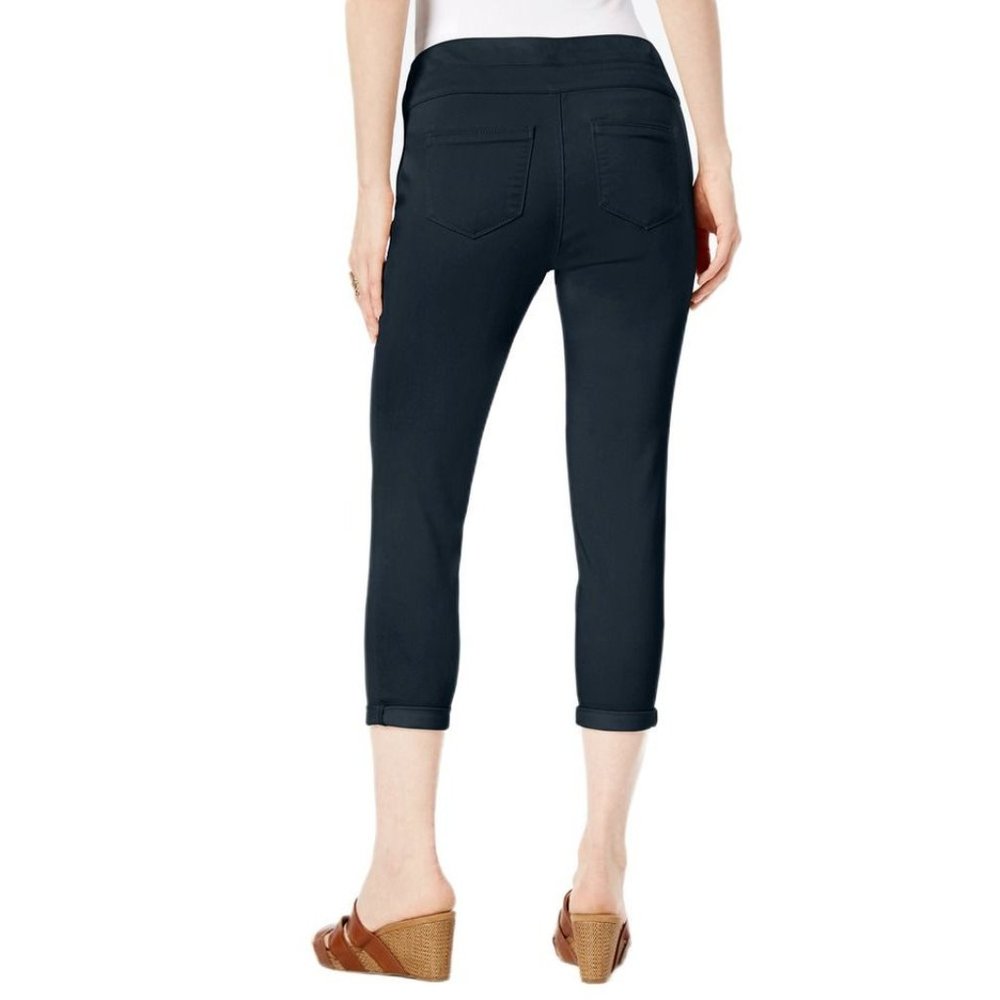 Style & Co Womens Petite Pull-On Capri Pants ( Petite, Deep Black) - Picture 2 of 15